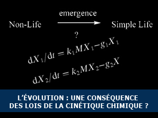 L’évolution Darwinienne, conséquence de la cinétique chimique ?