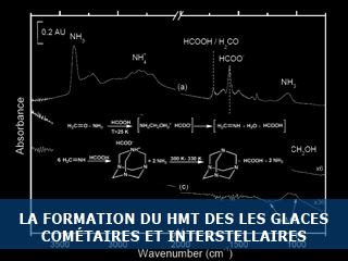 La formation du HMT dans les glaces cométaires et interstellaires